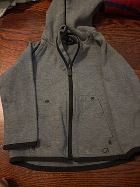 Baby GAP Gray Hooded Zip Jacket with Contrast Trim